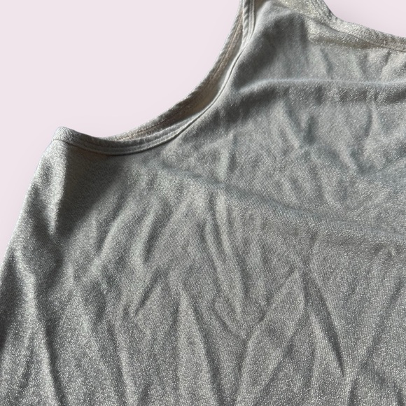 Women’s Boston Proper Gold Metallic Shimmery Crew Neck Tank Top - Picture 9 of 10